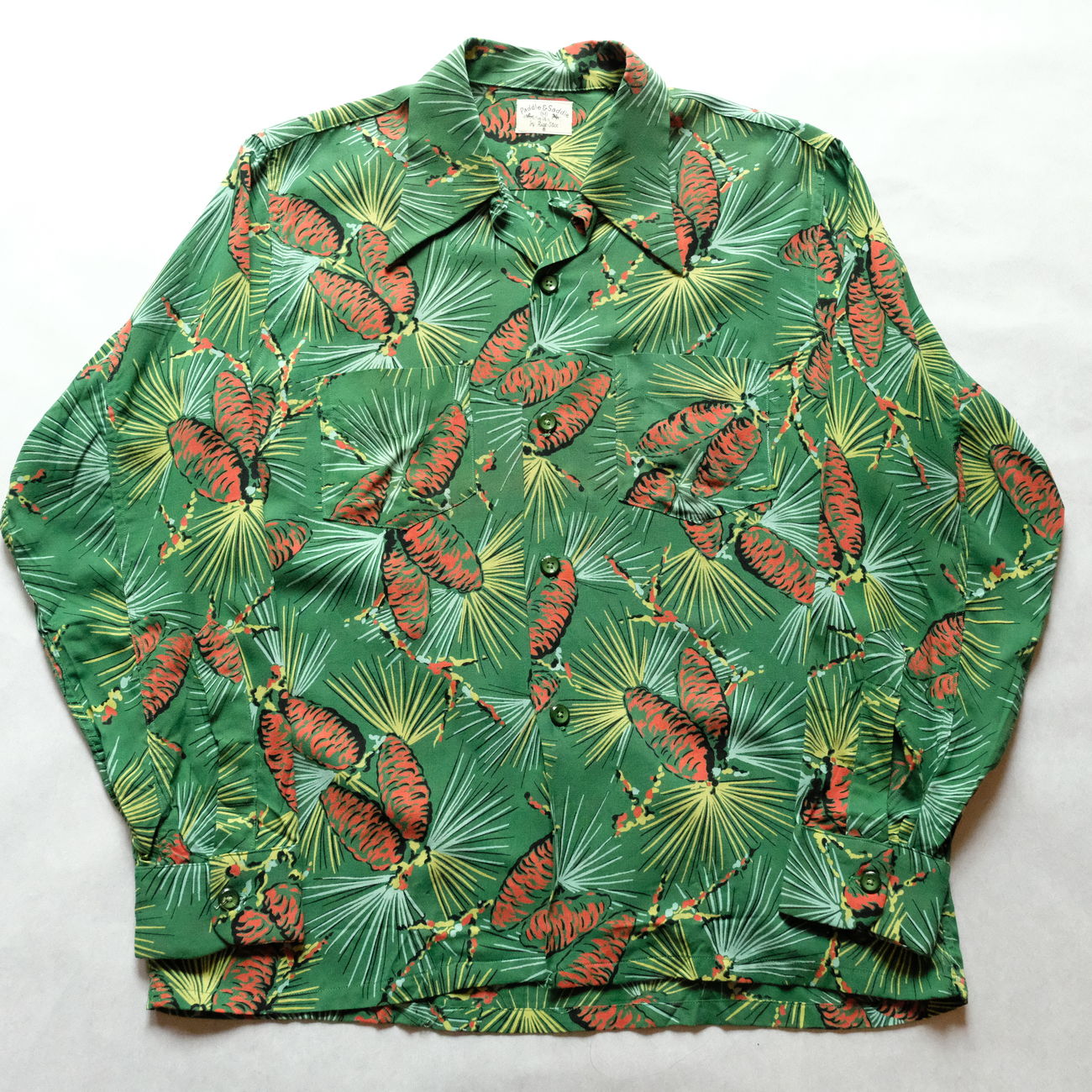 50s 60s Tahiti SHIRT-JAC レーヨンアロハシャツ 15M